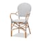 Baxton Studio Naila Classic French Black and White Plastic and Natural Brown Rattan 5-Piece Dining Set 210-12697-12699 - alternate 6